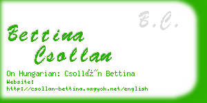 bettina csollan business card